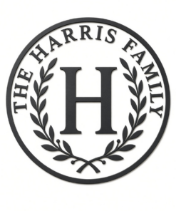 Personalized Custom Metal Sign Family Monogram Wreath
