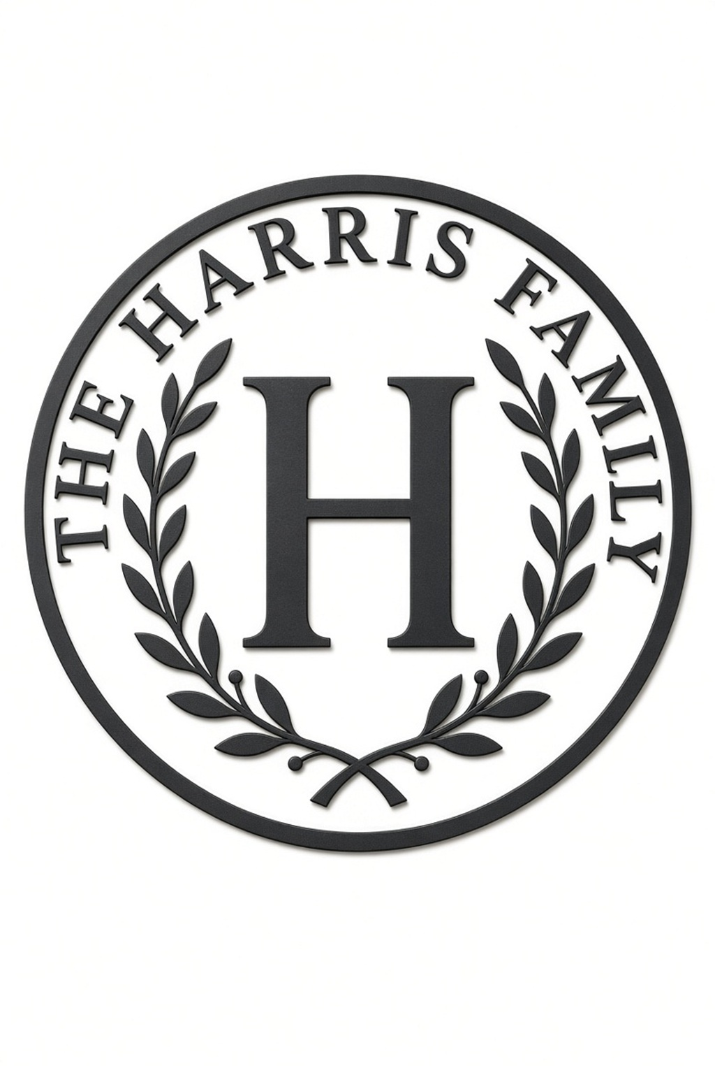 Personalized Custom Metal Sign Family Monogram Wreath