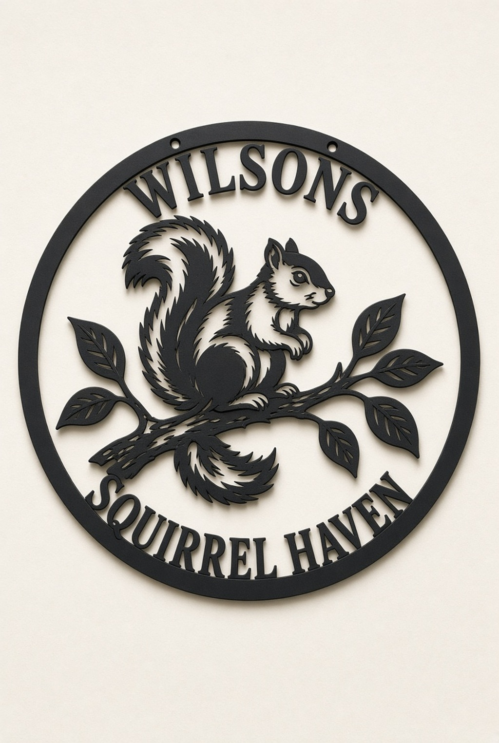 Personalized Custom Metal Sign Squirrel Family Ring