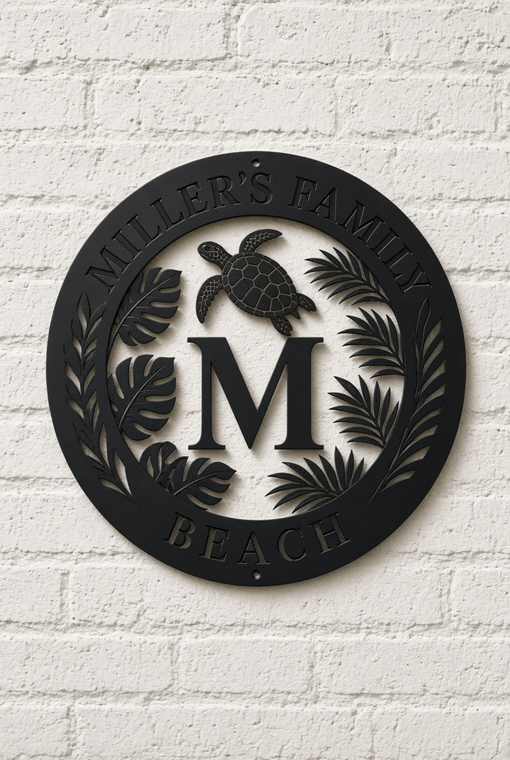 Personalized Custom Metal Sign Turtle Beach Monogram